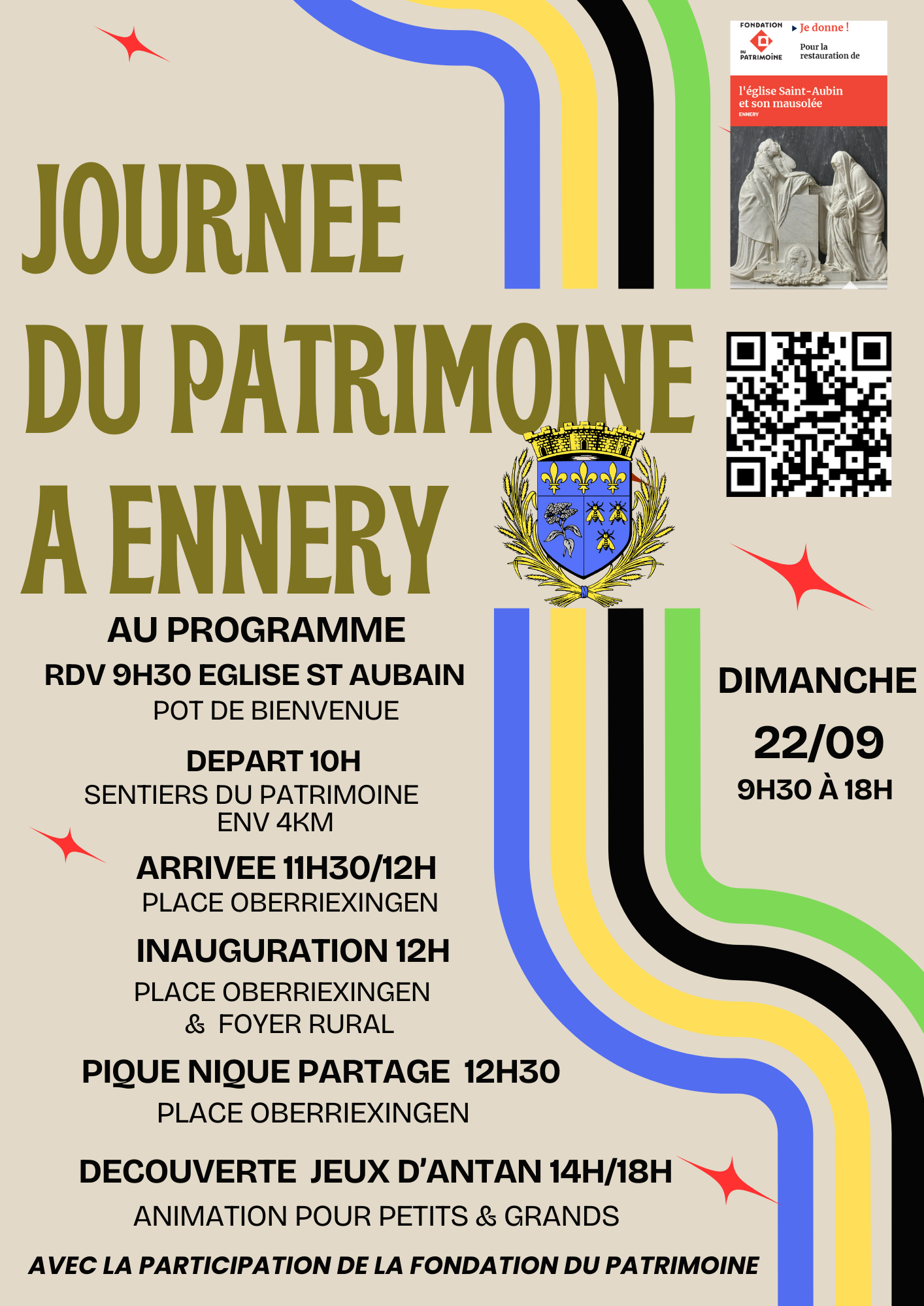 ACTUALITE - EVENEMENT - Journée du Patrimoine - Dimanche 22 septembre - 202409 - Fondation du Patrimoine