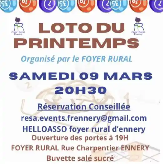 Foyer Rural - Affiche Loto
